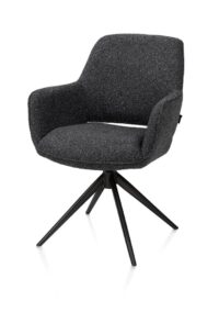 Kian, chaise à accoudoirs - pivotant avec fonction relax - rough off black - tissu Cloudy - Anthracite - Image 2