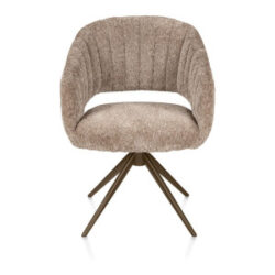 Isla, armstoel - draaibaar - steelbrown - stof Valencia - Taupe