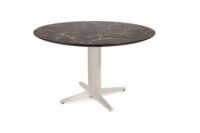 Caletta, eetkamertafel rond 120 cm. - HPL Primo Laminato blad - centrale teenpoot cr&egrave;me - Marble brown - Afbeelding 2