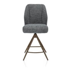 Baya, chaise de bar - pivotante - steelbrown - ressorts ensaches - tissu Sevilla - Anthracite