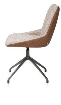 Mats, chaise - pivotante - graphite - Pala cognac + Luton cuivre - Image 3
