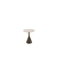 Avelli, table d\'appoint ronde 45 cm - steelbrown - plateau céramique