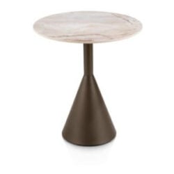 Avelli, table d\'appoint ronde 45 cm - steelbrown - plateau céramique