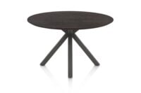 Caletta, eetkamertafel rond 120 cm. - eiken blad - centrale kruispoot grafiet - Basalt