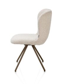Ethan, chaise - pivotante - 4-pieds steelbrown - tissu Cloudy - beige - Image 3