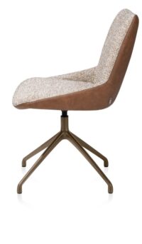 Mats, chaise - pivotante - steelbrown - Pala cognac + Luton cuivre - Image 3