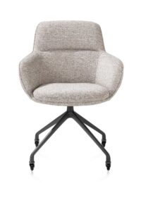 Mateo, chaise à accoudoirs - roulettes - graphite - Bellini - Caillou