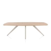 Arvada, eetkamertafel 250 x 110 cm - ovaal - massief eikenhout - 4 poot - crème - Creme