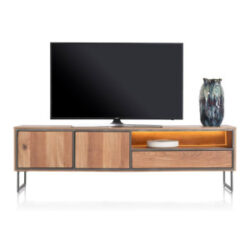 Trapani, buffet bas 200 cm - 2-portes + 1-tiroir + 1-niche (+ LED)