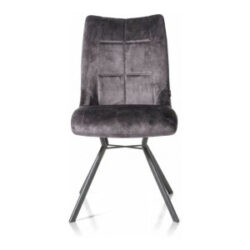 Mischa, chaise - piétement pivotant - poignée - tissu Karese - Anthracite