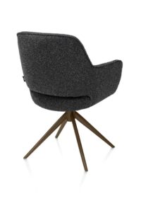 Kian, chaise à accoudoirs - pivotant -steelbrown - tissu Cloudy - Anthracite - Image 3