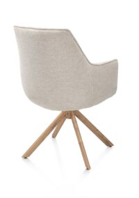 Theo, armstoel - draaibaar - eikenhout look - pocket - Vada - beige - Afbeelding 3