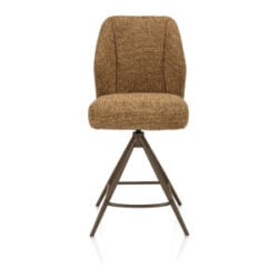 Baya, chaise de bar - pivotante - steelbrown - ressorts ensaches - tissu Sevilla - Jaune ocre