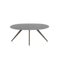 Saluti, eetkamertafel ellips 180 x 105 cm. - 4 poot - steelbrown - Antraciet