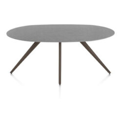 Saluti, eetkamertafel ellips 180 x 105 cm. - 4 poot - steelbrown - Antraciet