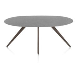 Saluti, table ellipse 180 x 105 cm. - 4 pieds - steelbrown - Anthracite