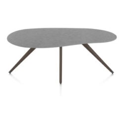 Saluti, eetkamertafel organisch 180 x 120 cm. - 4 poot - steelbrown - Antraciet