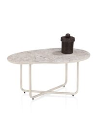 Rota, table d\'appoint 71,5 x 40 cm - céramique Terrazzo - Image 2