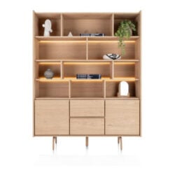 Valgard, buffet 160 cm - 2-deuren + 2-laden + 11-niches (+ LED)