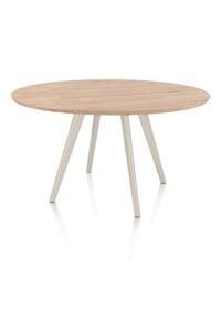 Arvada, eetkamertafel 140 cm - rond - massief eikenhout - 4 poot - crème - Creme - Afbeelding 2