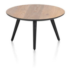 Maze, table basse ronde 60 cm - hauteur 32 cm - Railway brown