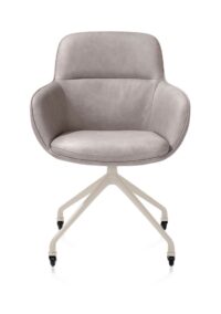 Mateo, chaise à accoudoirs - roulettes - crème - Pala - Gris clair