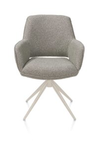 Kian, chaise à accoudoirs - pivotant avec fonction relax - crème - tissu Cloudy - Olive