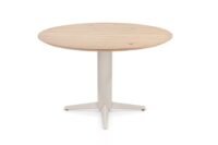Caletta, table rond 120 cm. - plateau en chêne - pied central crème - Natural