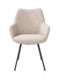 Mats, chaise à accoudoirs - 4 pieds - graphite - tissu Luton - Cuivre