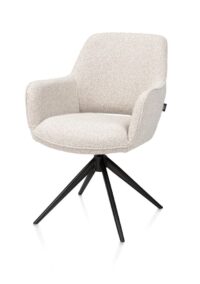 Kian, chaise à accoudoirs - fixe - rough off black - tissu Cloudy - beige - Image 2