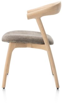 Bellami, eetkamerstoel - eiken naturel - stof Livigno - bruin - Afbeelding 3