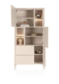 Trentino, Armoire de rangement 95 cm. - 3 portes + 2 tiroirs + 4 pinces - Creme - Image 2