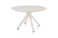 Caletta, eetkamertafel rond 120 cm. - HPL Primo Laminato blad - centrale kruispoot cr&egrave;me - Travertin - Afbeelding 2