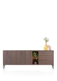 Trenton, Buffet 210 cm. - 2 portes + 3 tiroirs + 2 pinces - Clay