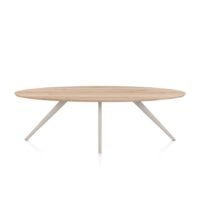 Arvada, eetkamertafel 250 x 110 cm - ellips - massief eikenhout - 4 poot - crème - Creme