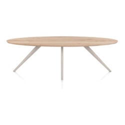 Arvada, eetkamertafel 250 x 110 cm - ellips - massief eikenhout - 4 poot - crème - Creme