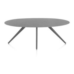 Saluti, table ellipse 210 x 105 cm. - 4 pieds - graphite - Anthracite