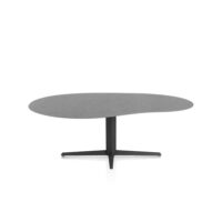 Saluti, table organic 210 X 120 cm. - pied central - noir - Anthracite