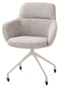 Mateo, chaise à accoudoirs - roulettes - crème - Bellini - Caillou - Image 2