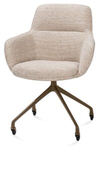 Mateo, chaise à accoudoirs - roulettes - steelbrown - Bellini - Creme - Image 2