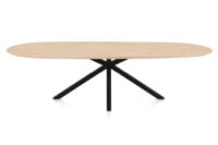 Caletta, eetkamertafel ovaal 270 x 110 cm. - eiken blad - centrale kruispoot zwart - Natural