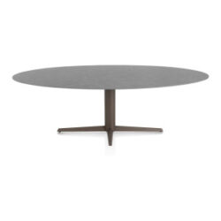 Saluti, table ellipse 240 X 110 cm. - pied central - steelbrown - Anthracite