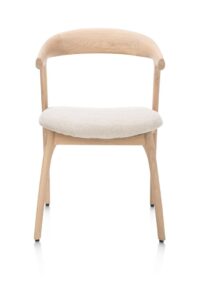Bellami, chaise - pietement chene naturel - tissu Livigno - Creme