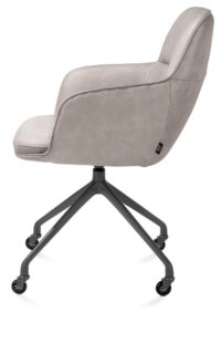 Mateo, chaise à accoudoirs - roulettes - graphite - Pala - Gris clair - Image 3