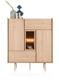 Valgard, buffet haut 120 cm - 2-portes + 2-tiroirs + 2-niches (+ LED)