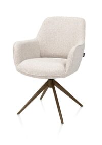 Kian, chaise à accoudoirs - pivotant -steelbrown - tissu Cloudy - beige - Image 2