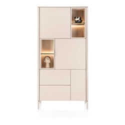Trentino, Armoire de rangement 95 cm. - 3 portes + 2 tiroirs + 4 pinces - Creme
