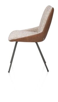 Mats, chaise - 4 pieds - graphite - Pala cognac + Luton cuivre - Image 3