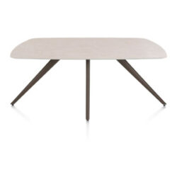 Saluti, table ovale 180 x 105 cm. - 4 pieds - steelbrown - Light sand