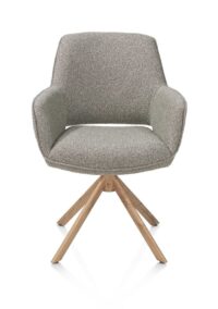 Kian, chaise à accoudoirs - pivotant avec fonction relax - aspect chêne - tissu Cloudy - Olive - Image 3